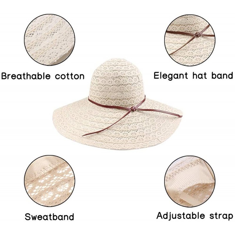 Summer Women Beach Sun Hat Floppy Wide Brim Travel Hat Foldable UV ...