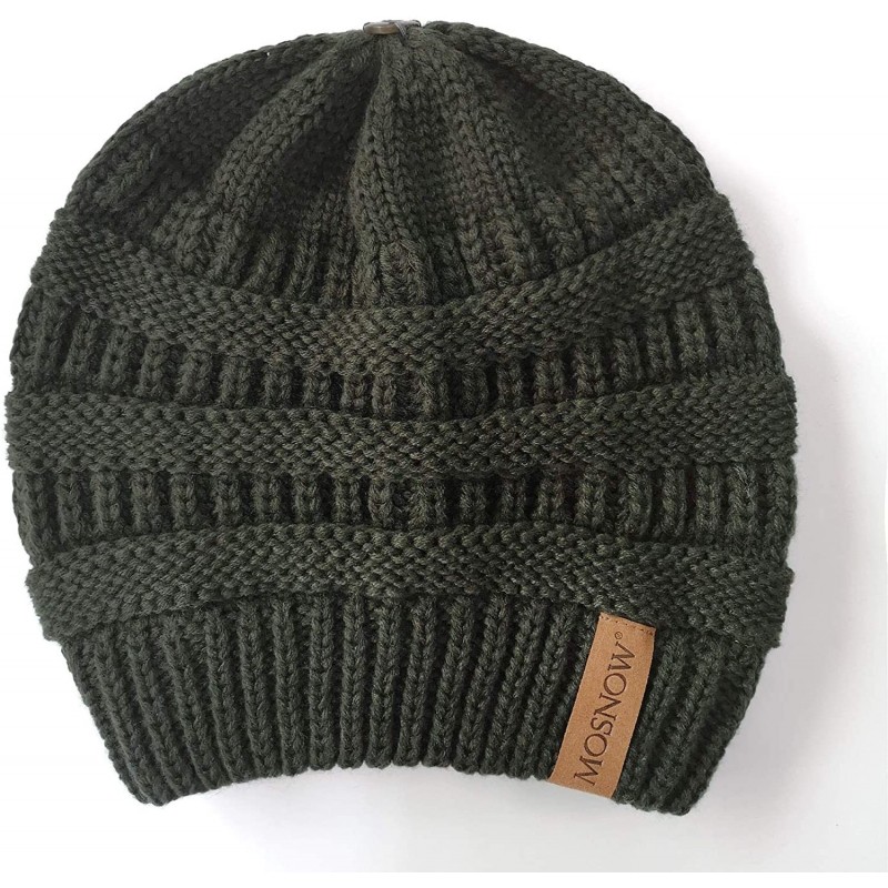 Women's Skullies Trendy Winter Chunky Soft Stretch Cable Knit Beanie ...