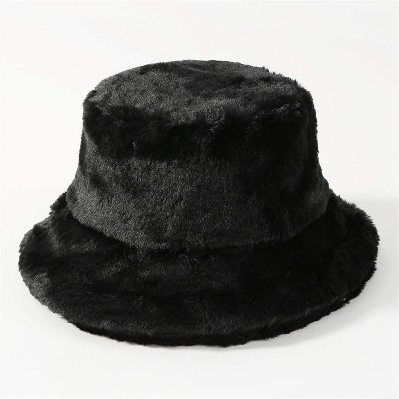 Winter Bucket Hat Women Men Warm Hats Vintage Faux Fur Fisherman Cap ...