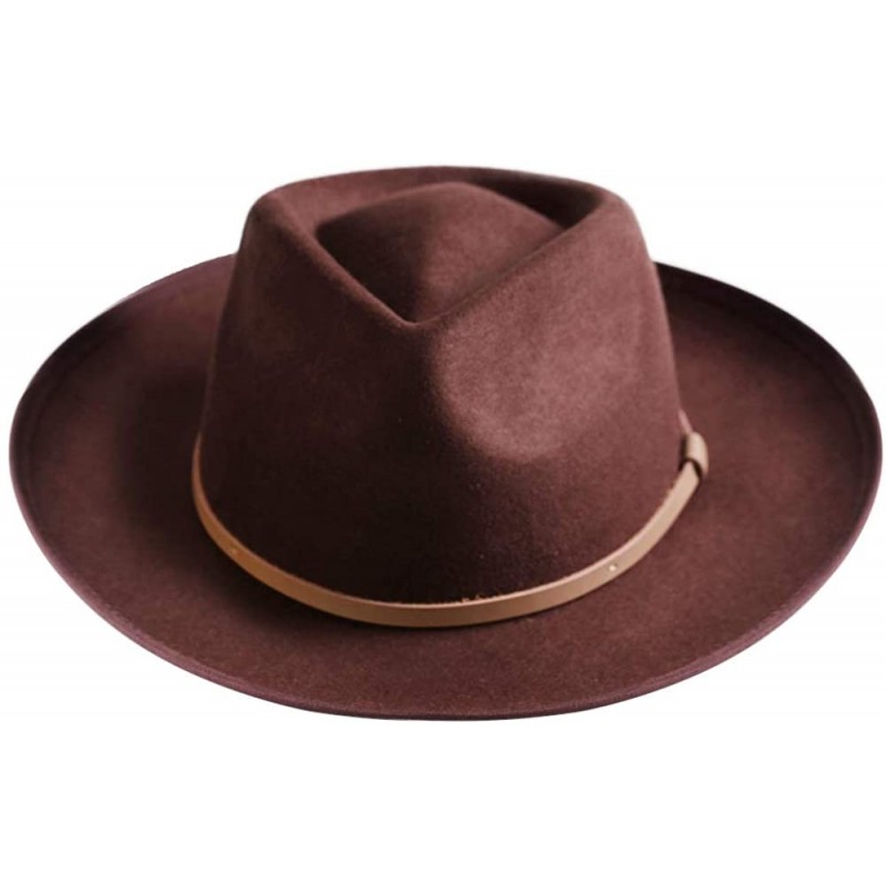 Men Fedora Hat Wide Brim Wool Felt Panama Cowboy Hats Gatsby Dress ...