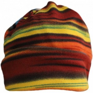Skullies & Beanies Womens Winter Fleece Rainbow Stripes Slouchy Baggy Beanie Hat Cap Hood Hairband - Orange - CU12EQ4PO7V $9.07
