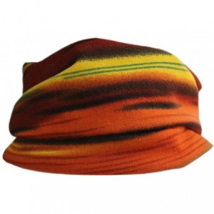Skullies & Beanies Womens Winter Fleece Rainbow Stripes Slouchy Baggy Beanie Hat Cap Hood Hairband - Orange - CU12EQ4PO7V $9.07