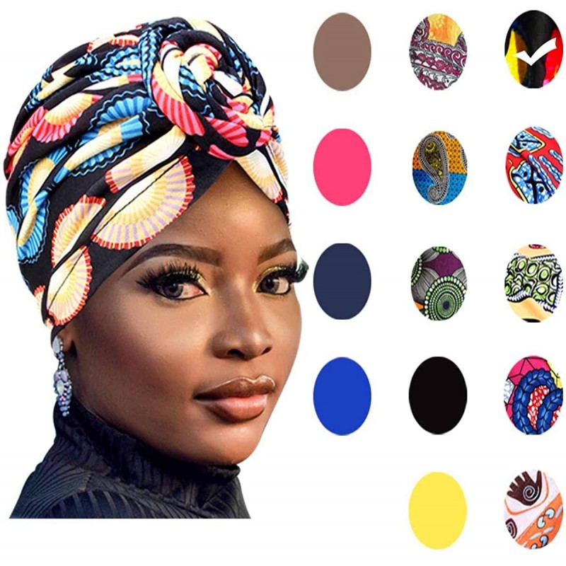 Skullies & Beanies Women Pre-Tied Bonnet Turban for Women Printed Turban African Pattern Knot Headwrap Beanie - CX192UY05NH $...