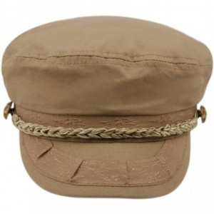Greek Fisherman Sailor Hat Cap 100% Cotton - Khaki - C618T879GKS