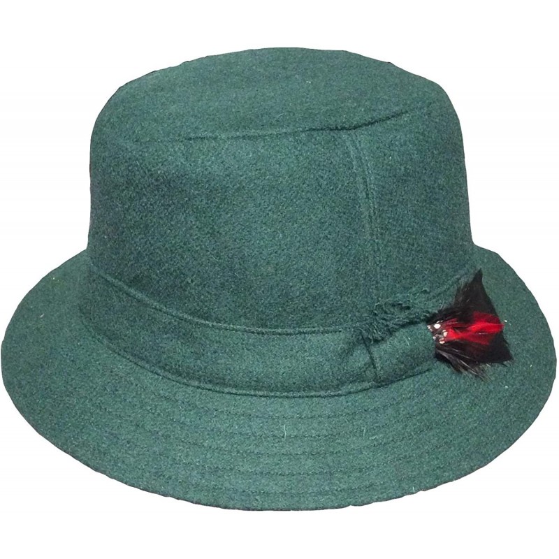 Men's Donegal Tweed Original Irish Walking Hat - Green Wool - CX18MD7YK3W
