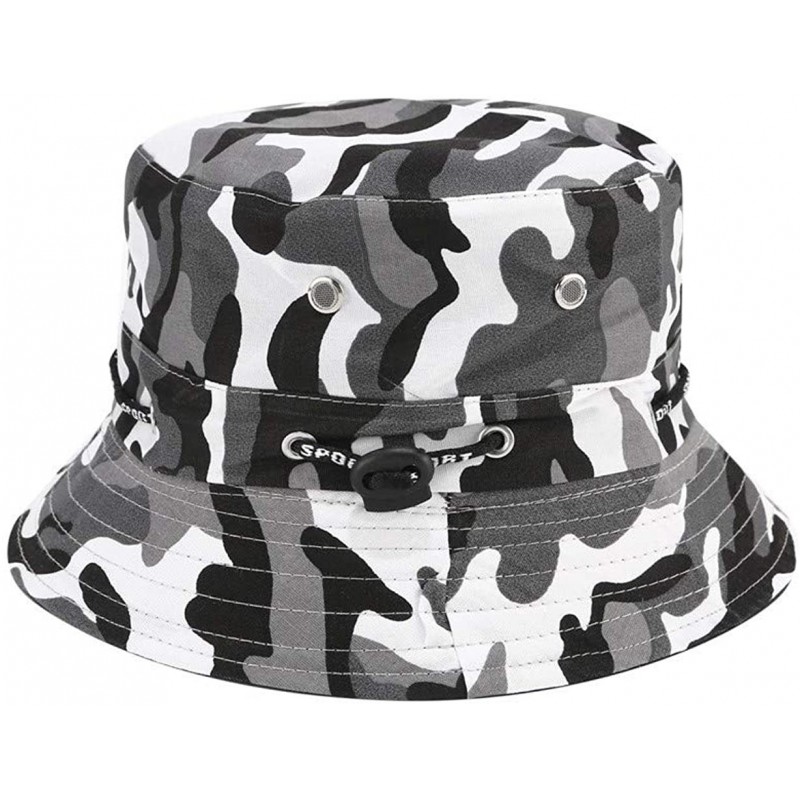 Eyelets Bucket Hat Packable Strap Outdoor Sun Protection Hat - Camo3 ...
