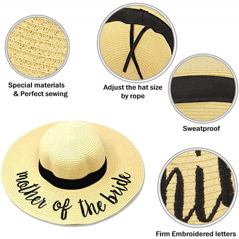 Women Spring Summer Beach Paper Embroidered Lettering Floppy Hats ...