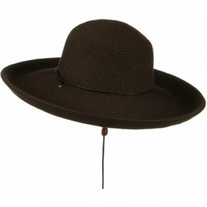 Sun Hats UPF 50+ Cotton Paper Braid Kettle Brim Hat - Brown - CF118E45TZR $40.53