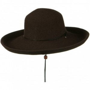 Sun Hats UPF 50+ Cotton Paper Braid Kettle Brim Hat - Brown - CF118E45TZR $40.53