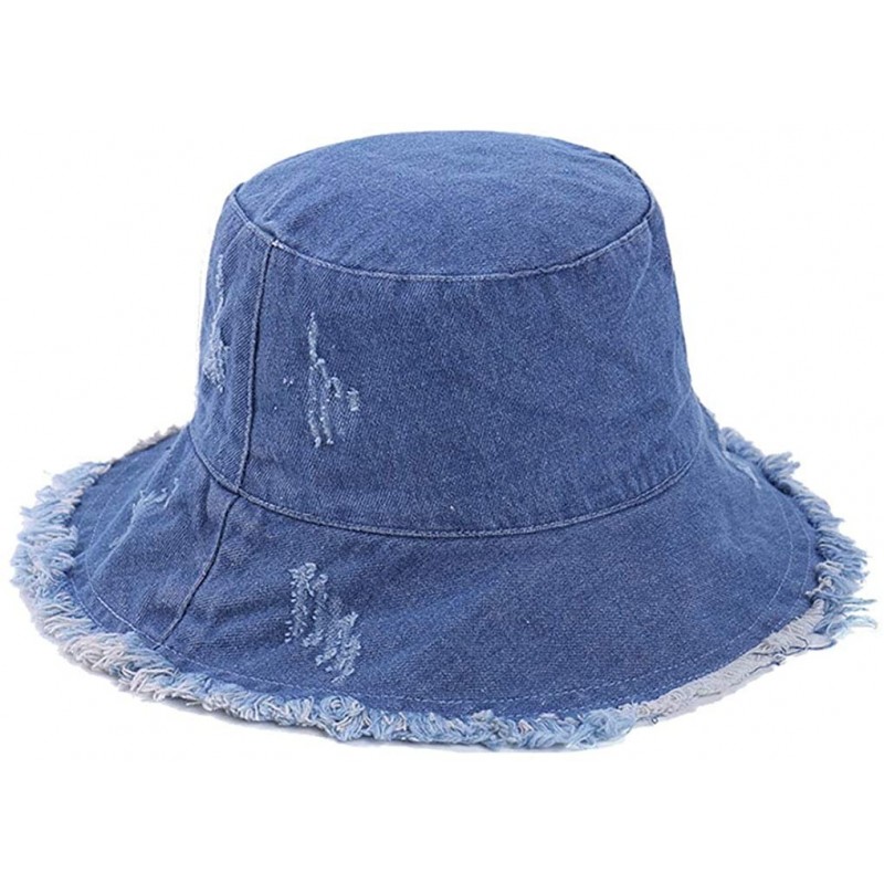 Denim Bucket-Hat Distressed-Fisherman Foldable - Outdoor Sun Protection ...